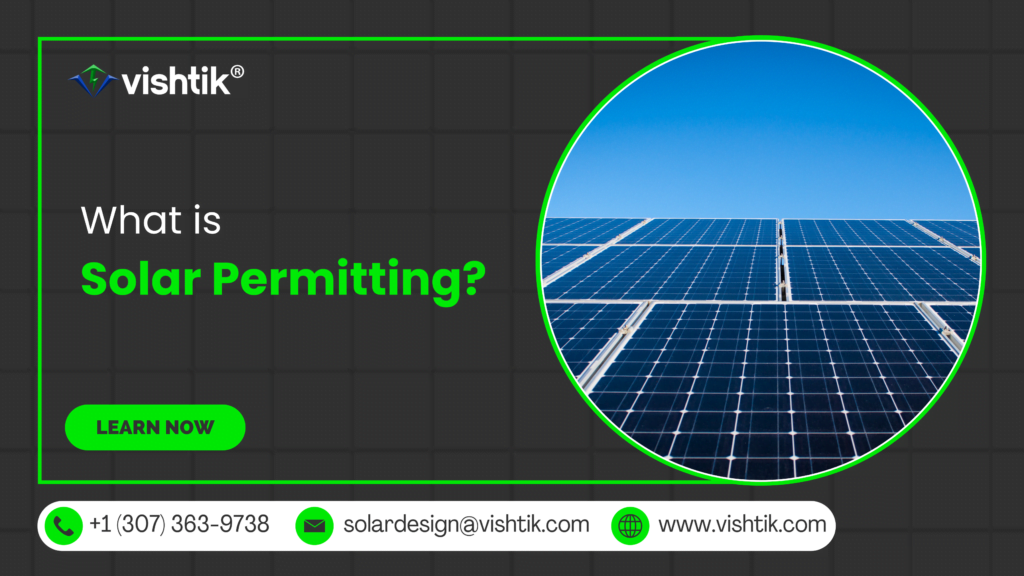 Blog banner showing photovoltaic panels for an introduction to solar permitting