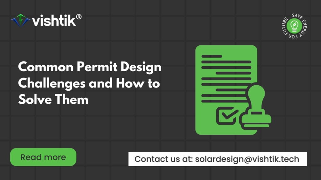 Blog banner with an approved document and stamp about solving solar permit design challenges