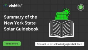 Blog banner with an open guidebook and solar panel icon summarizing New York solar guidance