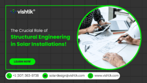Service banner showing engineers reviewing structural drawings for a solar installation