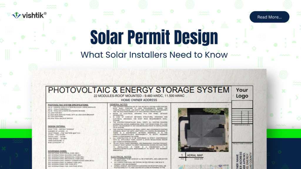 Banner showing a photovoltaic and energy storage plan set for solar installers