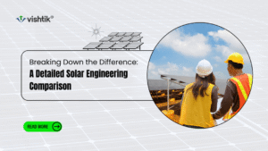 Blog banner showing two engineers reviewing a solar installation for a detailed engineering comparison