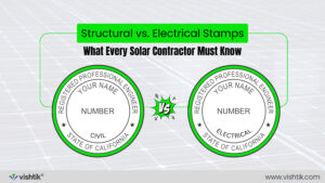 Blog banner comparing civil structural and electrical professional engineer stamps