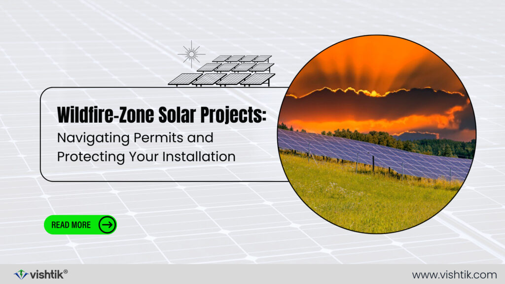 Blog banner about permits and installation protection for solar projects in wildfire zones