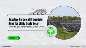 Blog banner about permitting and engineering utility-scale solar on brownfield sites