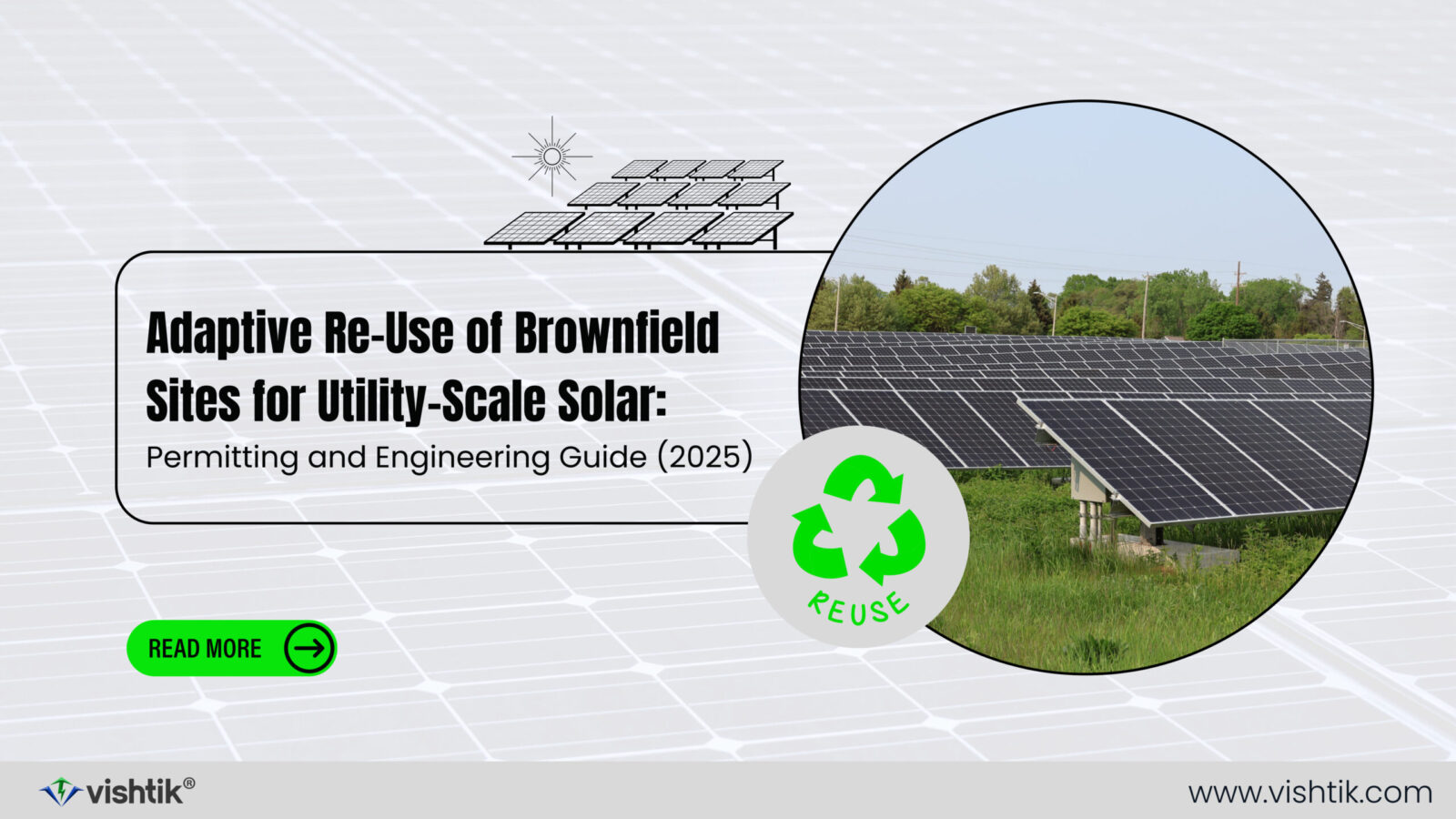 Blog banner about permitting and engineering utility-scale solar on brownfield sites