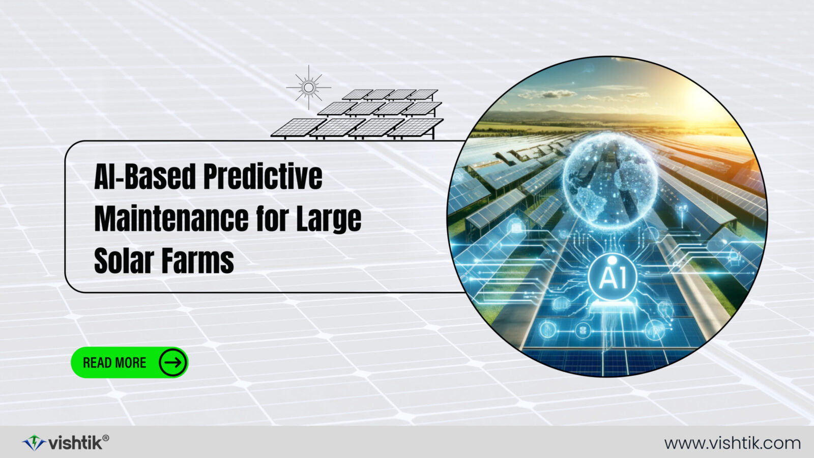 Blog banner about predictive maintenance technology for utility-scale solar farms