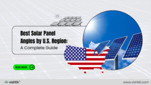 Blog banner about recommended solar panel tilt angles across United States regions