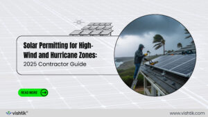 Blog banner about solar permitting in hurricane and high-wind regions