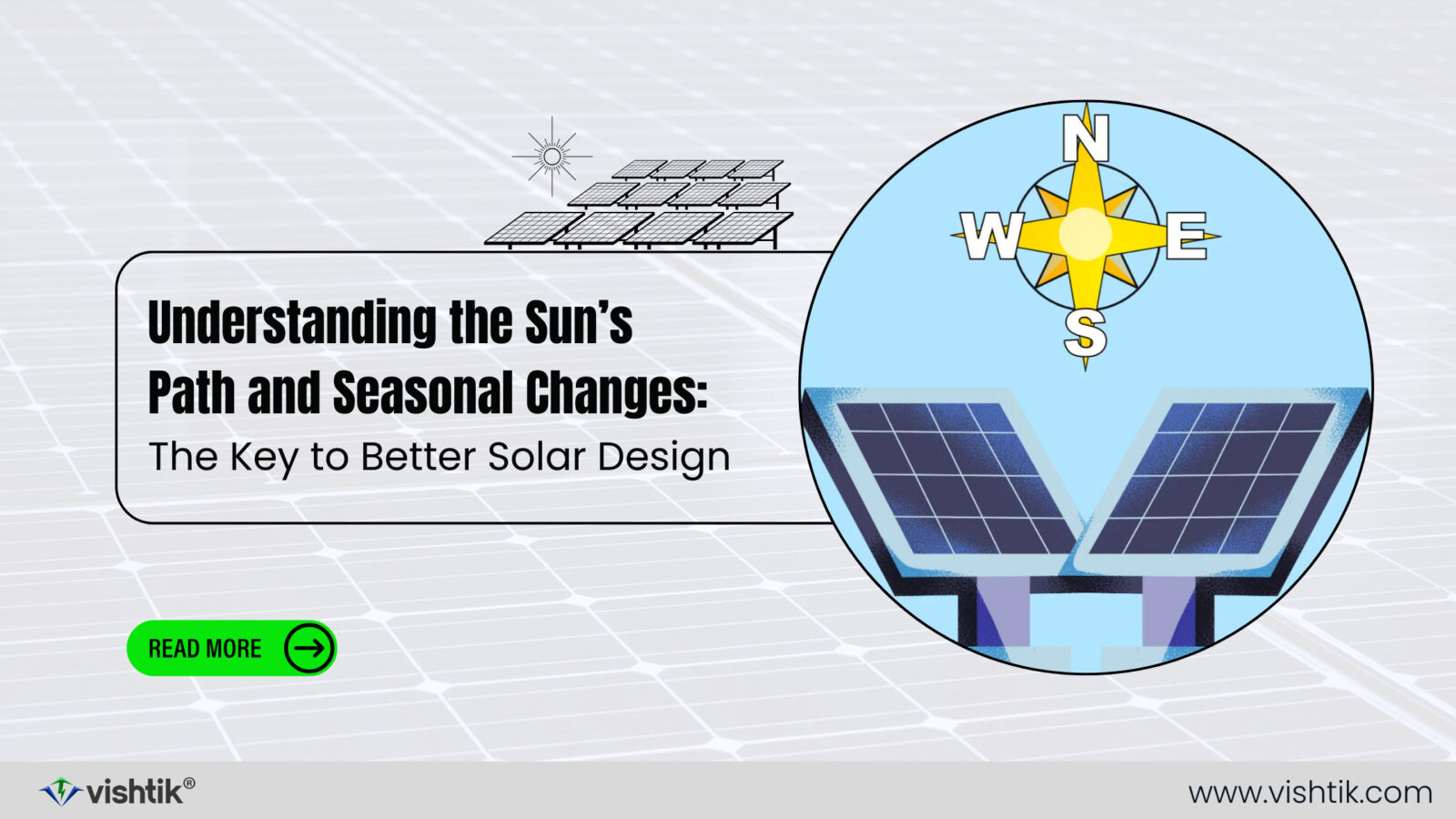 Blog banner about sun path, seasonal changes and better photovoltaic system design