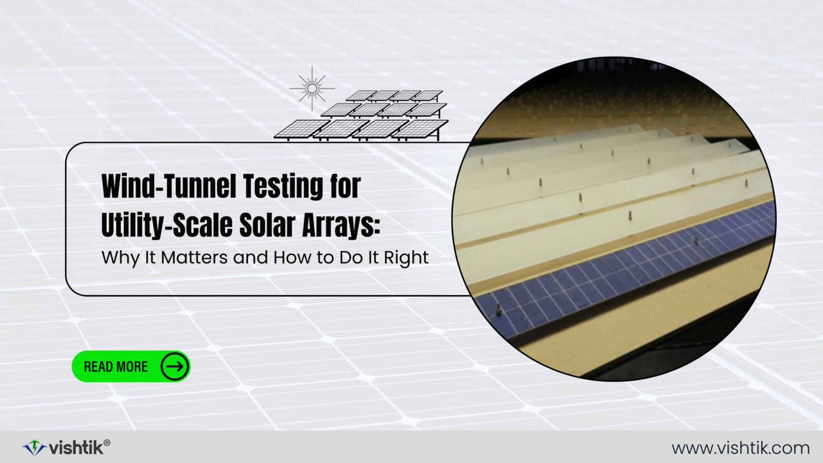 Blog banner about wind-tunnel testing for utility-scale photovoltaic arrays