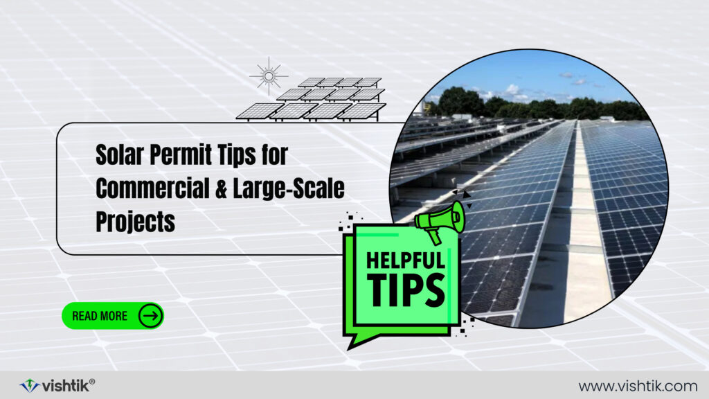Blog banner with permit tips for commercial and large-scale solar projects