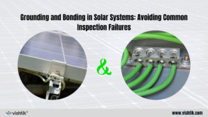Blog banner about grounding and bonding practices that prevent solar inspection failures