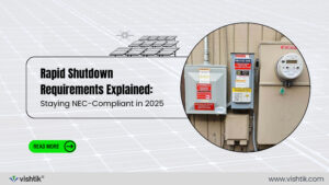 Blog banner about NEC-compliant rapid shutdown requirements for solar systems