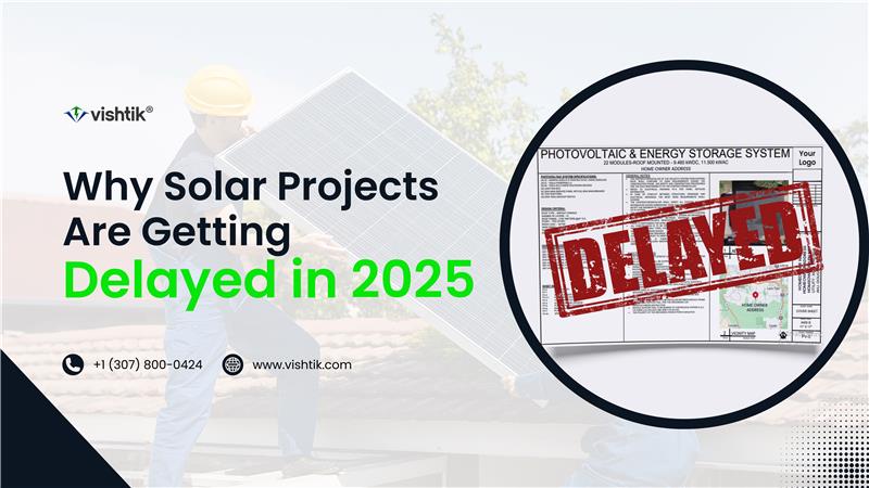 Blog banner showing a delayed photovoltaic and energy storage permit plan