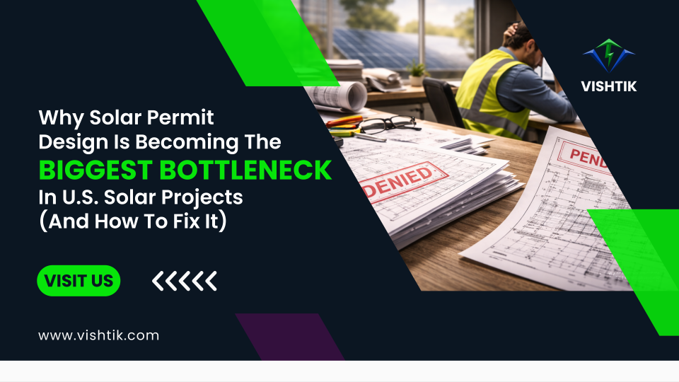 Blog banner about solar permit design delays and denied project plans in the United States