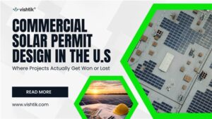 Blog banner about commercial solar permit design in the United States