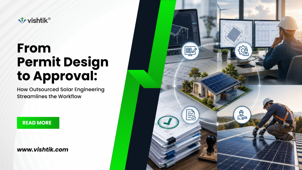 Blog banner about outsourced solar engineering from permit design through approval
