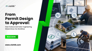 Blog banner about outsourced solar engineering from permit design through approval