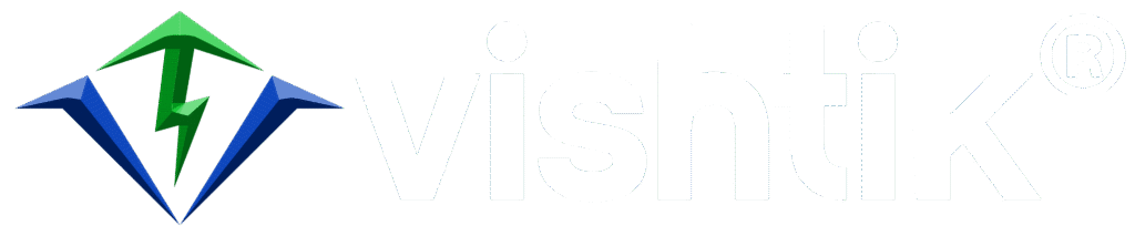 Vishtik logo with white wordmark and registered trademark symbol
