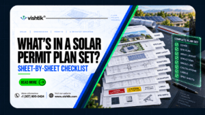 Solar permit plan set checklist: engineering drawing sheets for a residential solar project